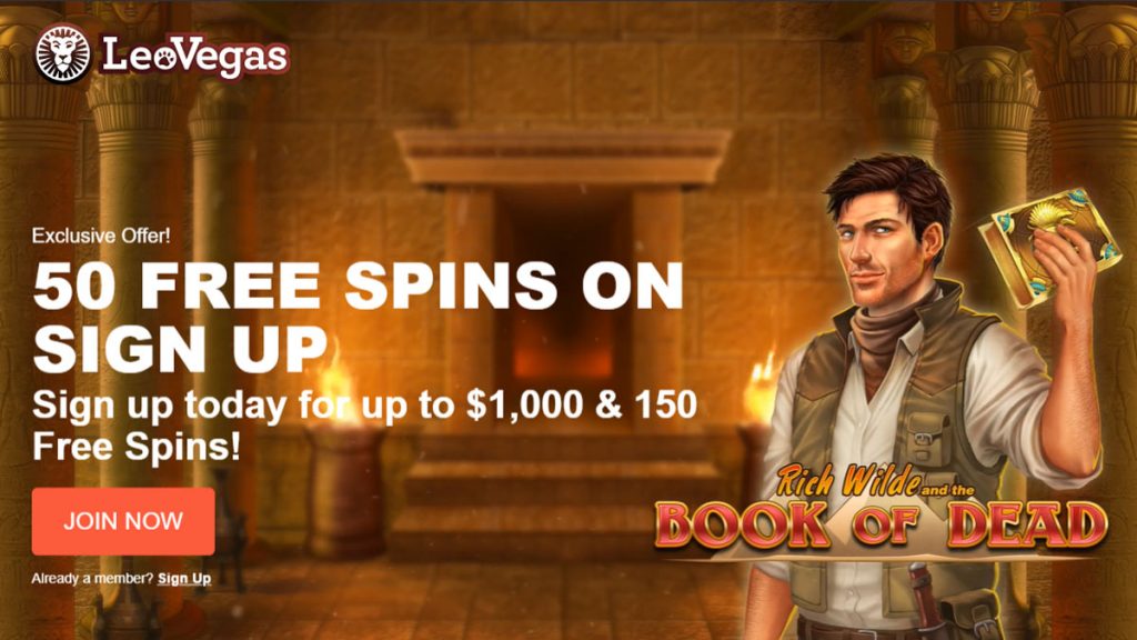 LeoVegas Casino 50 free spins no deposit