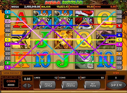 Mega Moolah paylines and wagers
