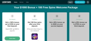 lucky days 100 free spins