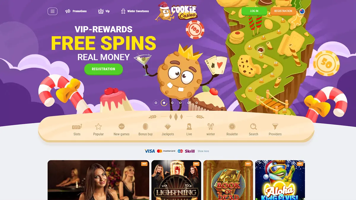 Cookie Casino Homepage