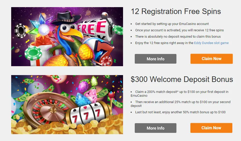 Emu Casino Promotions and Bonuses