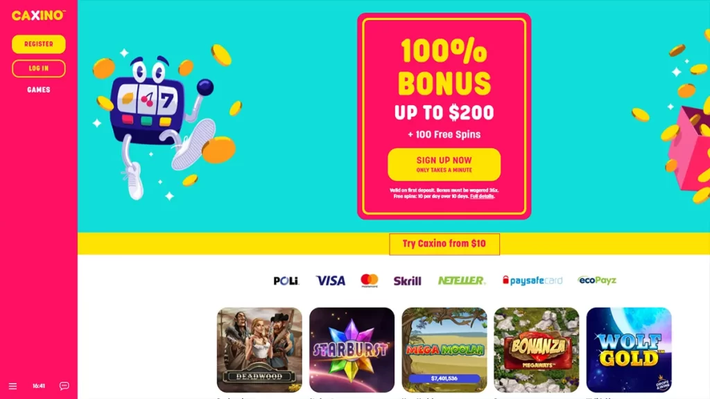 Caxino Casino - Deposit $10 And get 100 Free Spins