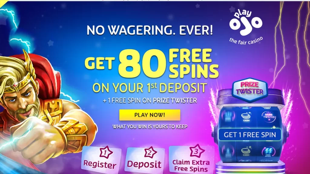 PlayOJO Casino 80 Free Spins