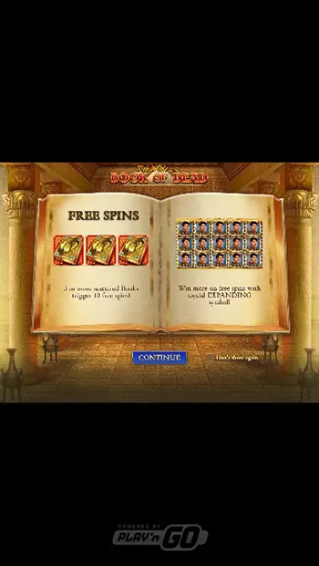 Book of Dead slot game on Mobile