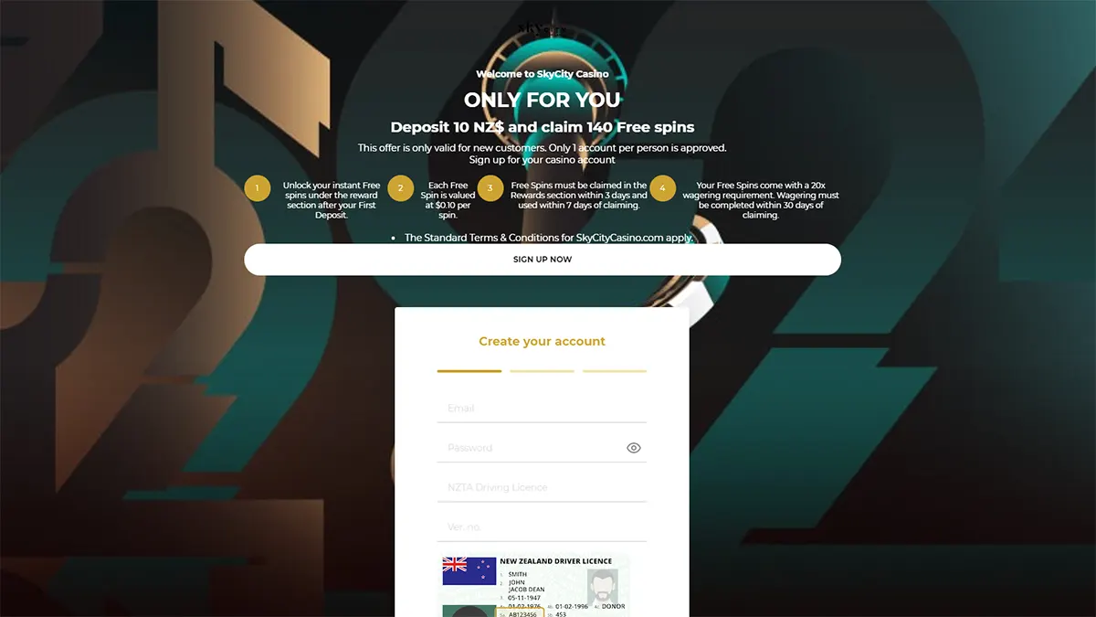 SkyCity Casino Review NZ > 140 Free Spins for $10 Deposit