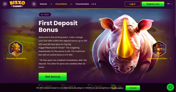 Bizzo Casino First Deposit