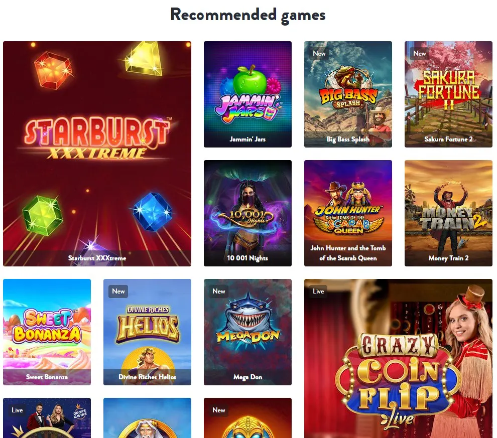 Dunder Game Selection and Slots