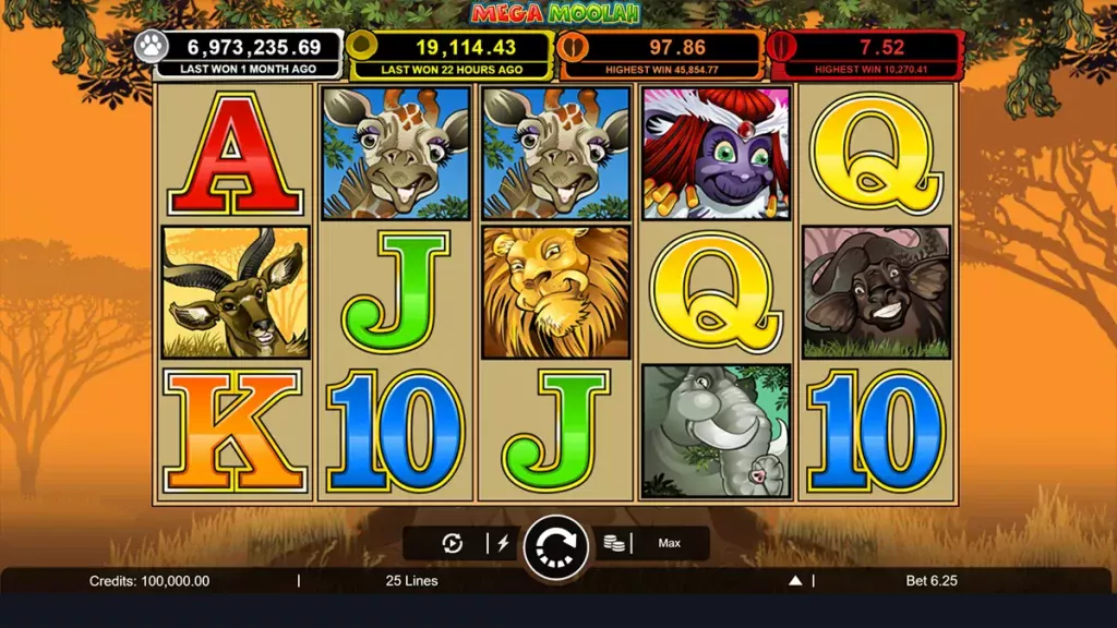 Mega Moolah Slot Screenshot