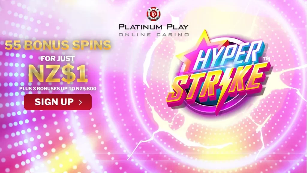 Platinum Play experience with 55 Free Spins on Hyper Strike