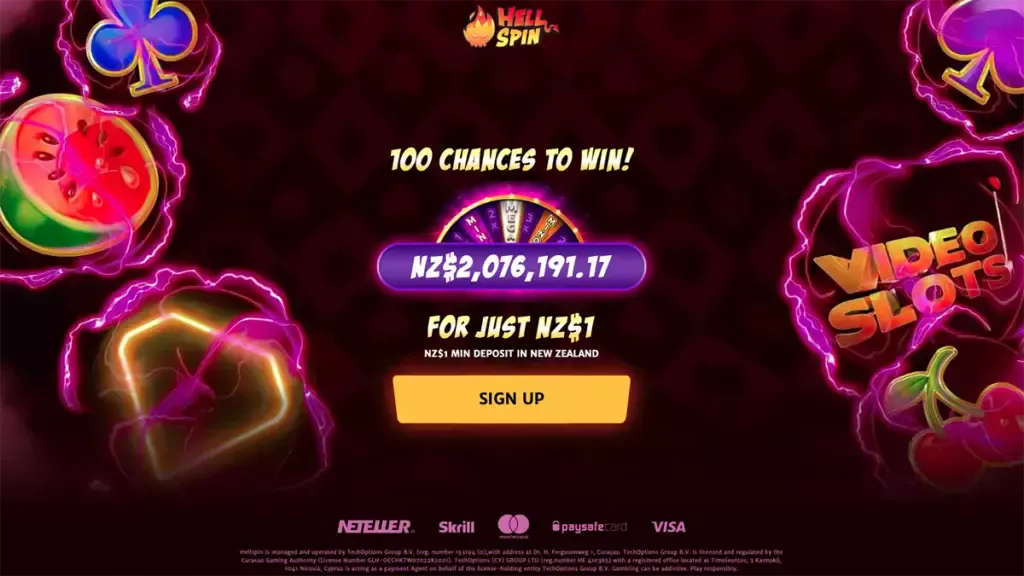 HellSpin Casino 100 free spins for $1 deposit