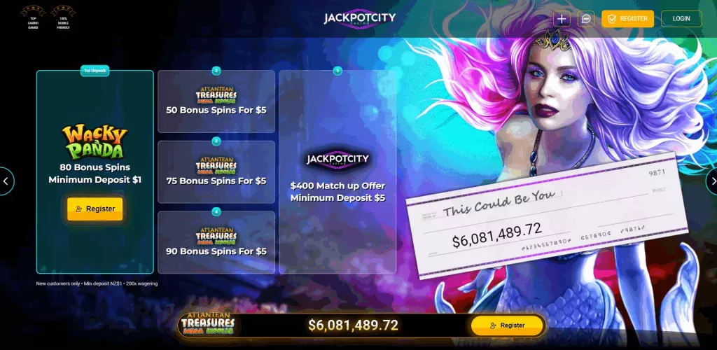 Jackpot City Casino $1 Deposit Screenshot