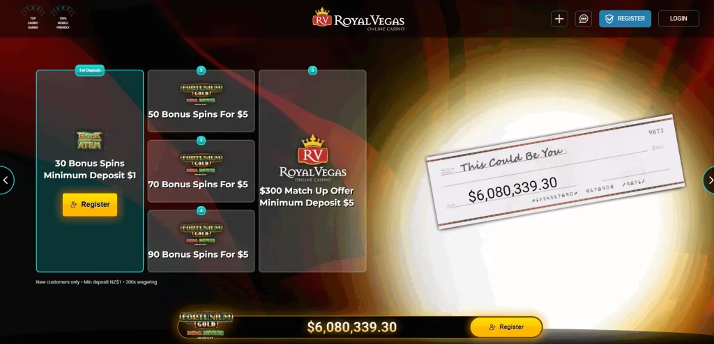 Royal Vegas $1 deposit