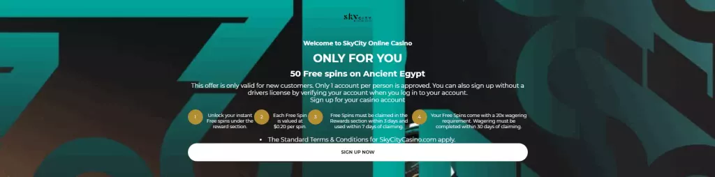 SkyCity 50 no deposit free spins