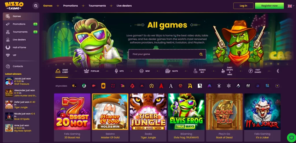 Bizzo Casino games