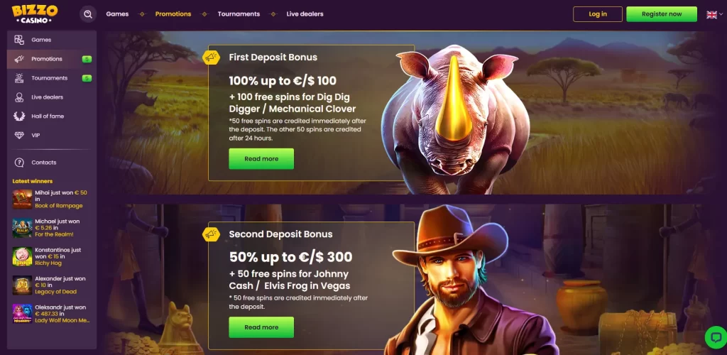 Bizzo Casino promotions