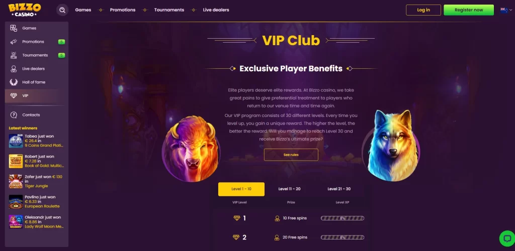 Bizzo Casino vip