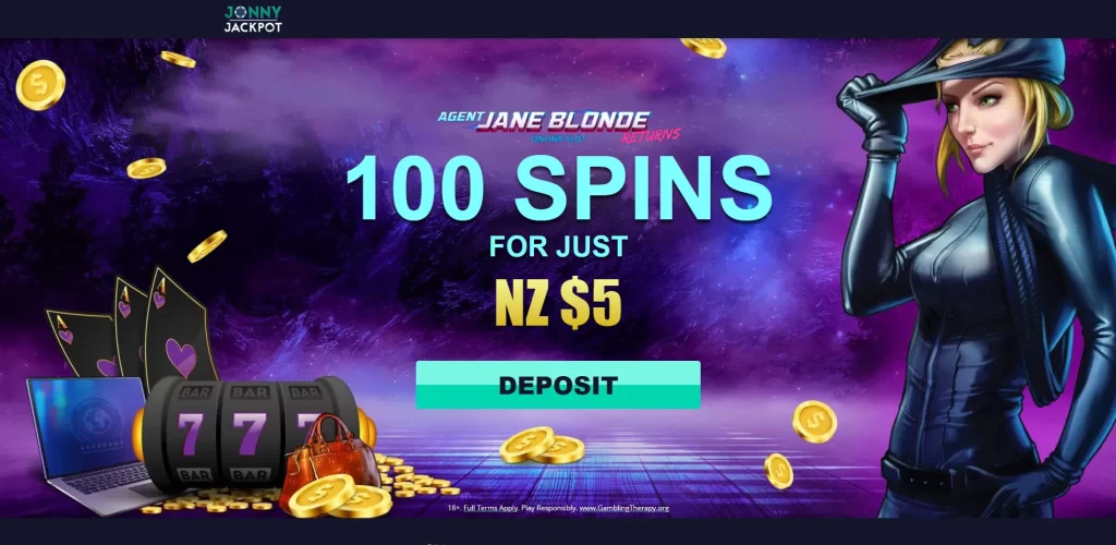 Jonny Jackpot 100 spins for $5
