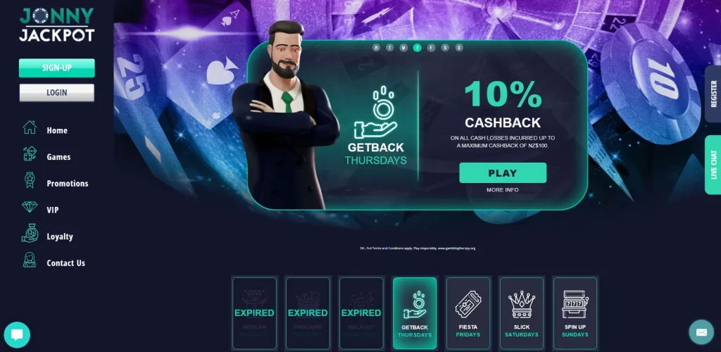 Jonny Jackpot cashback