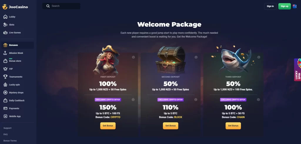 Joo Casino welcome bonus
