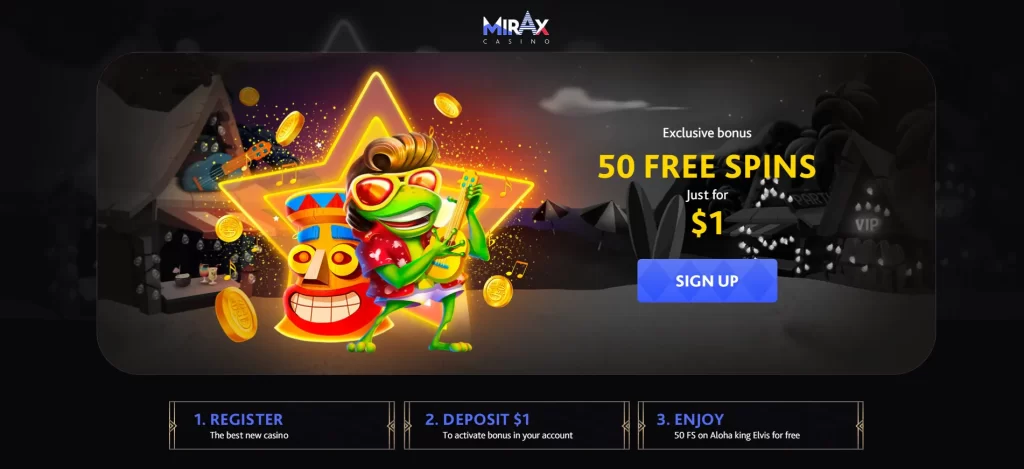 Mirax Casino $1 bonus