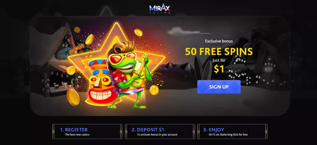 Mirax Casino $1 bonus