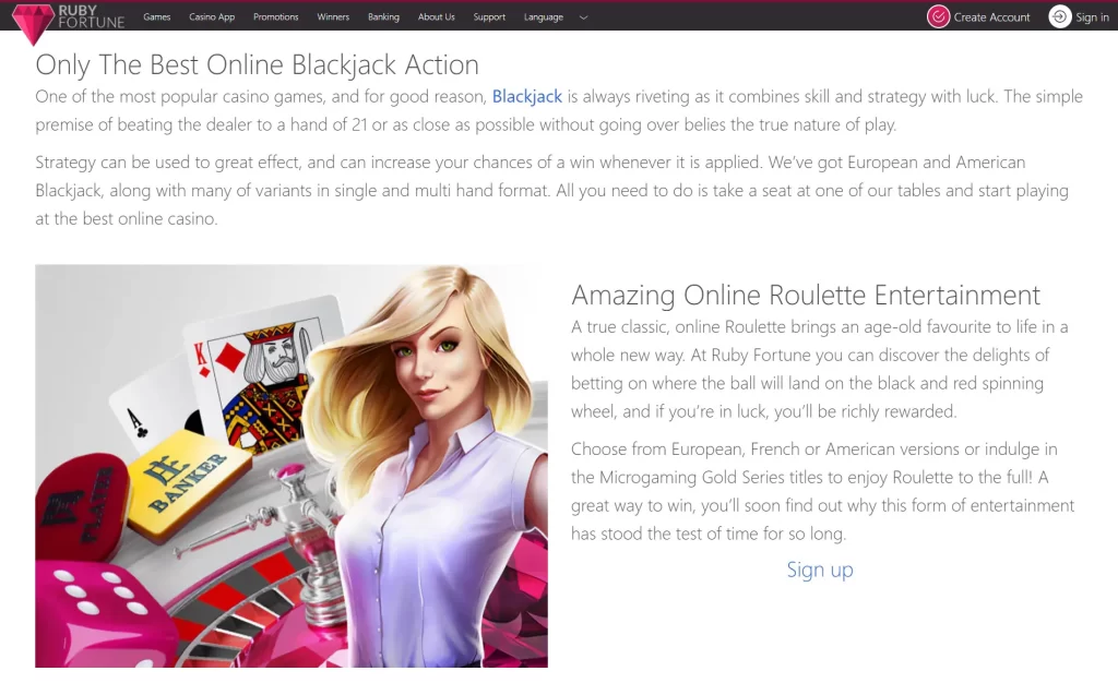 Ruby Fortune games