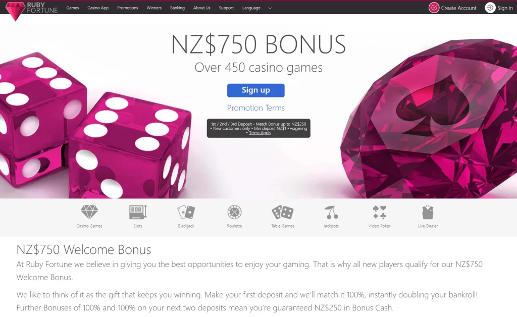 Ruby Fortune welcome offer