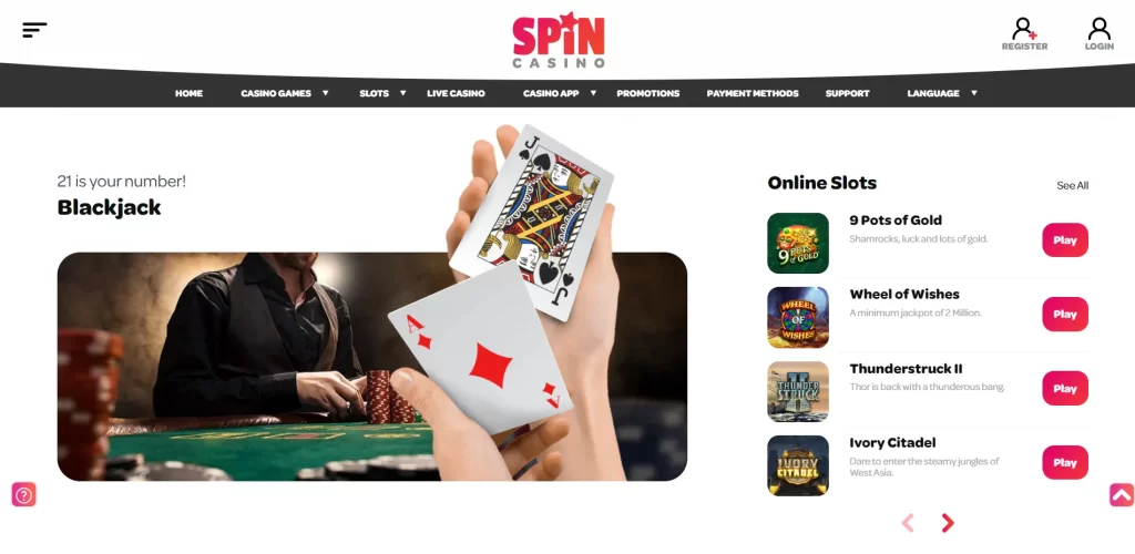 Spin Casino blackjack