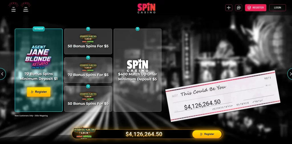 Spin Casino $1 bonus
