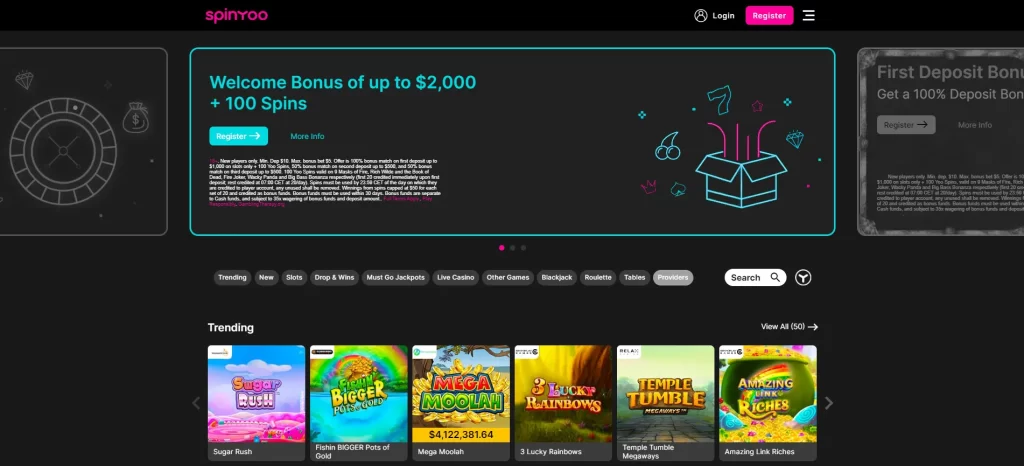 SpinYoo welcome bonus