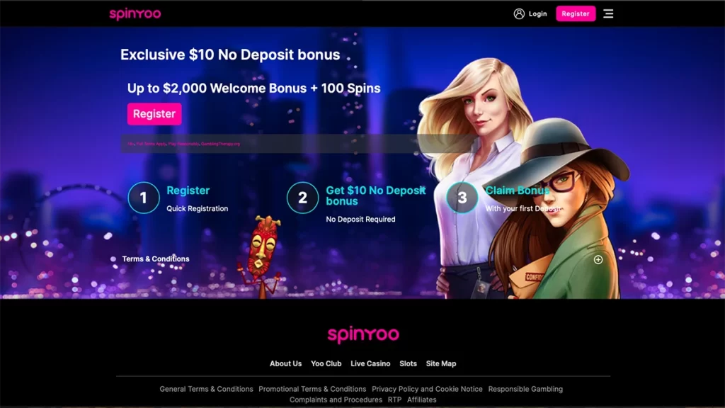 SpinYoo Casino $10 No Deposit Bonus
