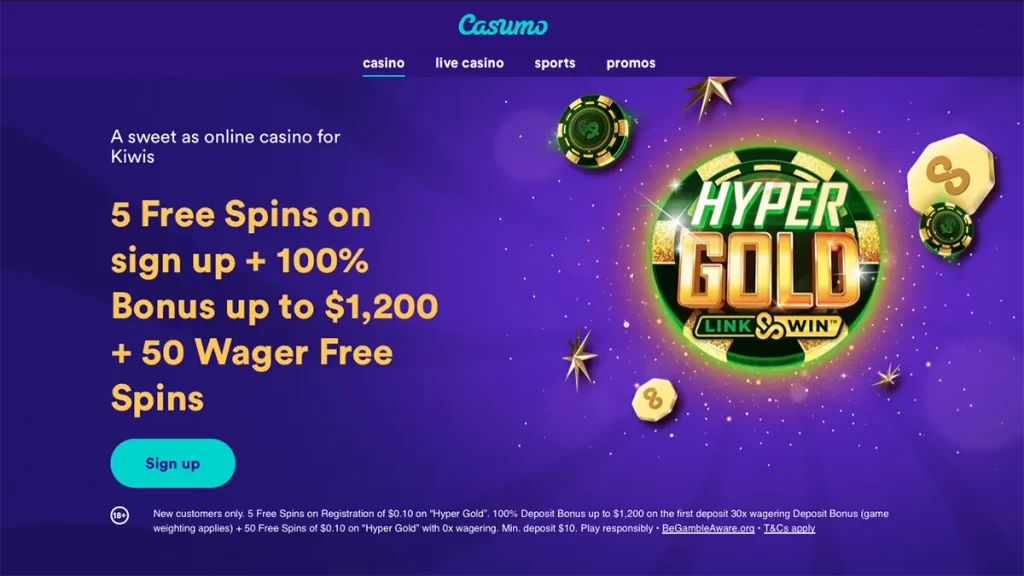 Casumo 5 no deposit free spins