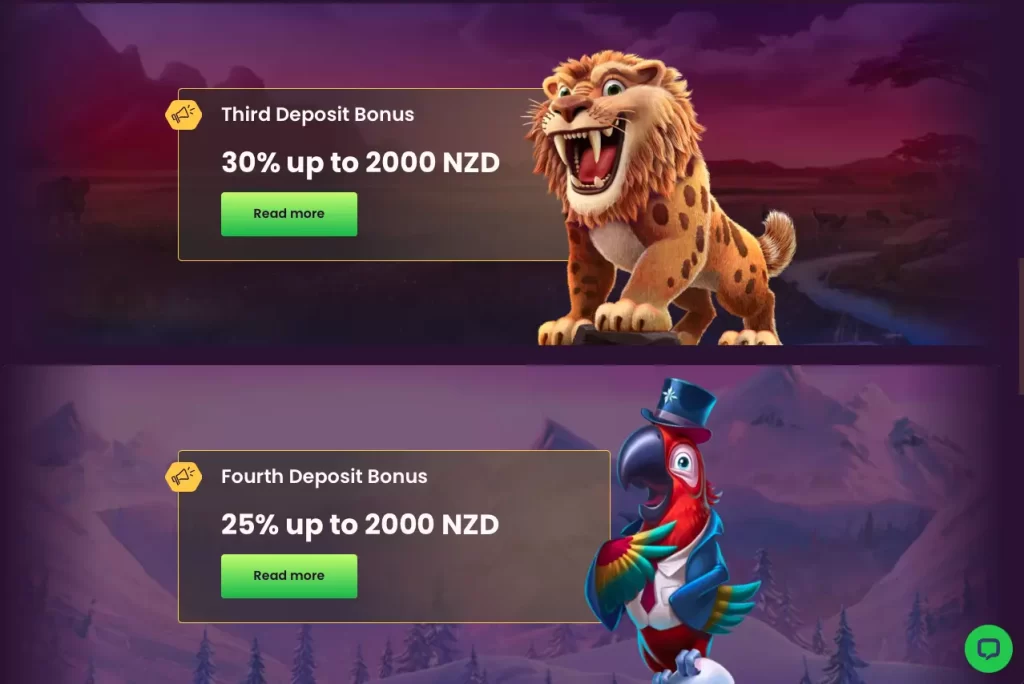 Bizzo Casino third and fourth deposit bonuses