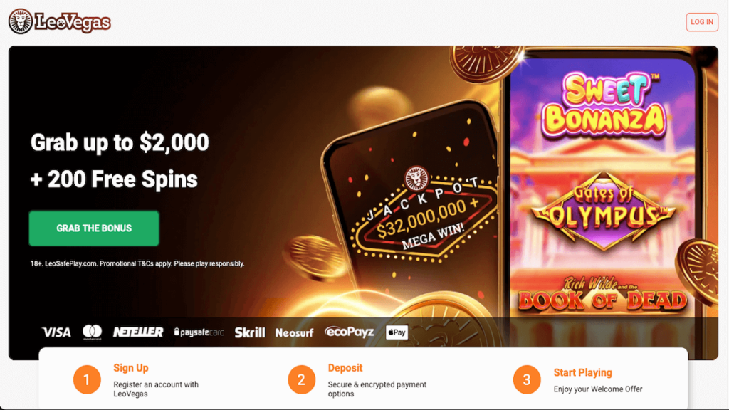 LeoVegas Casino NZ homepage