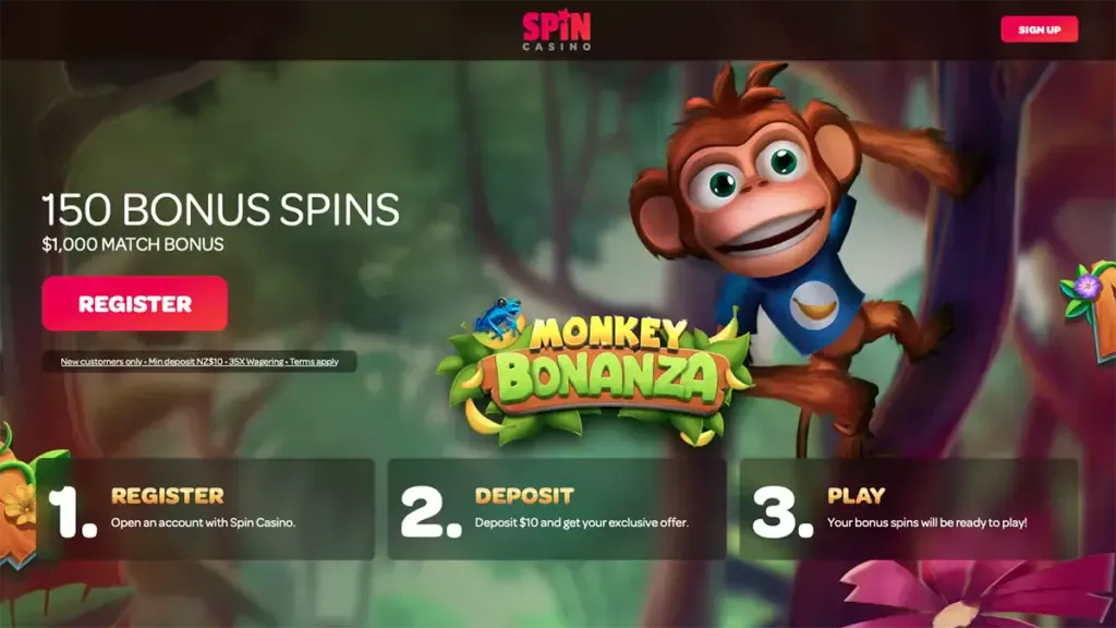 Spin Casino 150 Bonus Spins on Monkey Bonanza