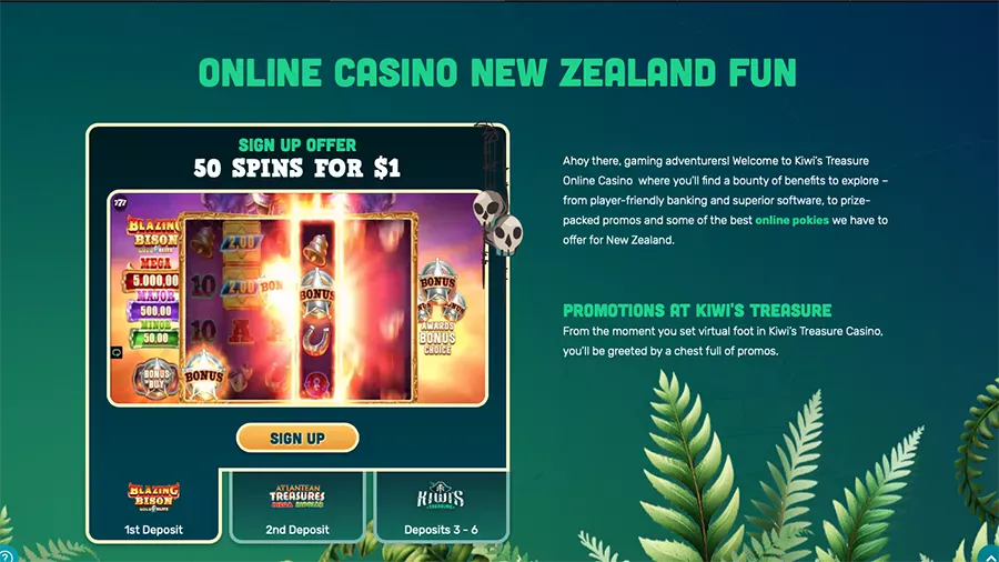 Kiwi's Treasure Casino Promotinos