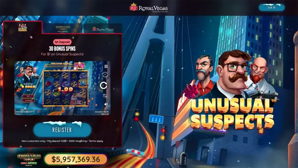 Royal Vegas Casino 30 Free Spins for $1