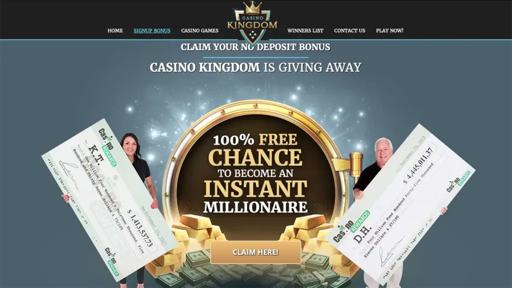 Casino Kingdom homepage screenshot