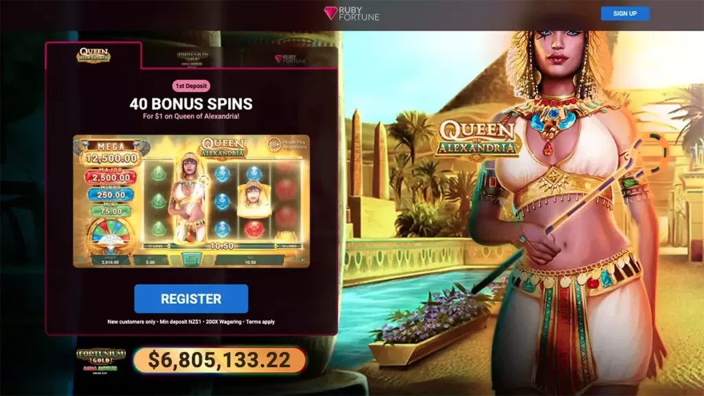 Ruby Fortune Casino 40 Free Spins for $1